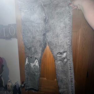 Distressed Gray Jeans